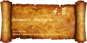 Adamecz Benigna névjegykártya